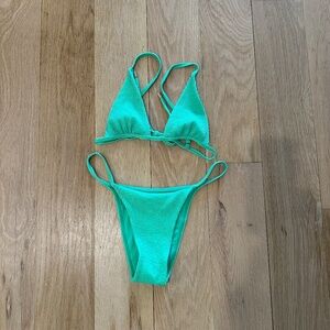 Monday swimwear bikini set in aloe green Top Size S Bottom Size M